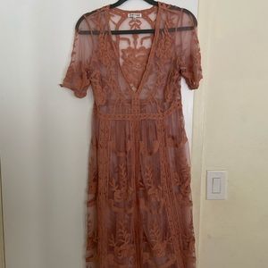 Gorgeous Pink Lace Coverup